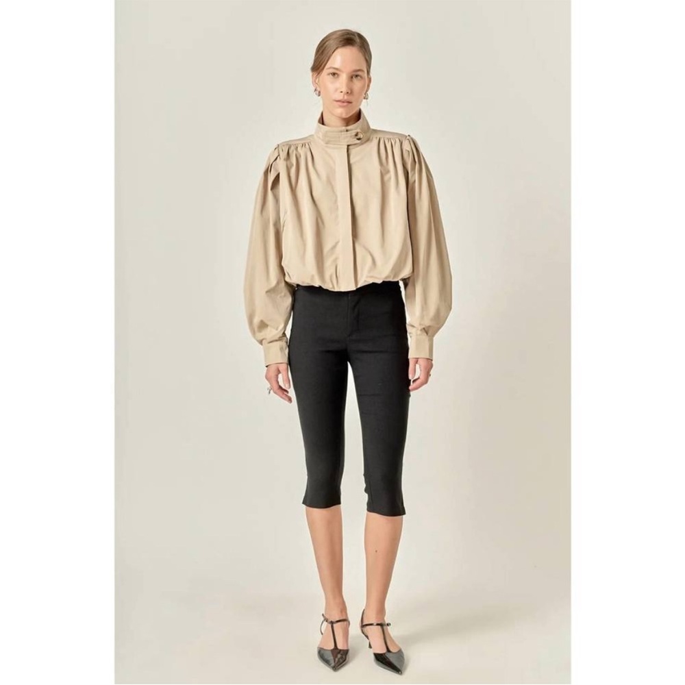 NWT English Factory beige cropped trench coat
